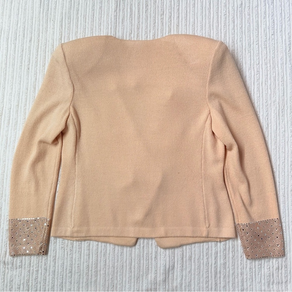 Vintage St. John Evening By Marie Gray Women's Cream Knit Blazer - Picture 2 of 9